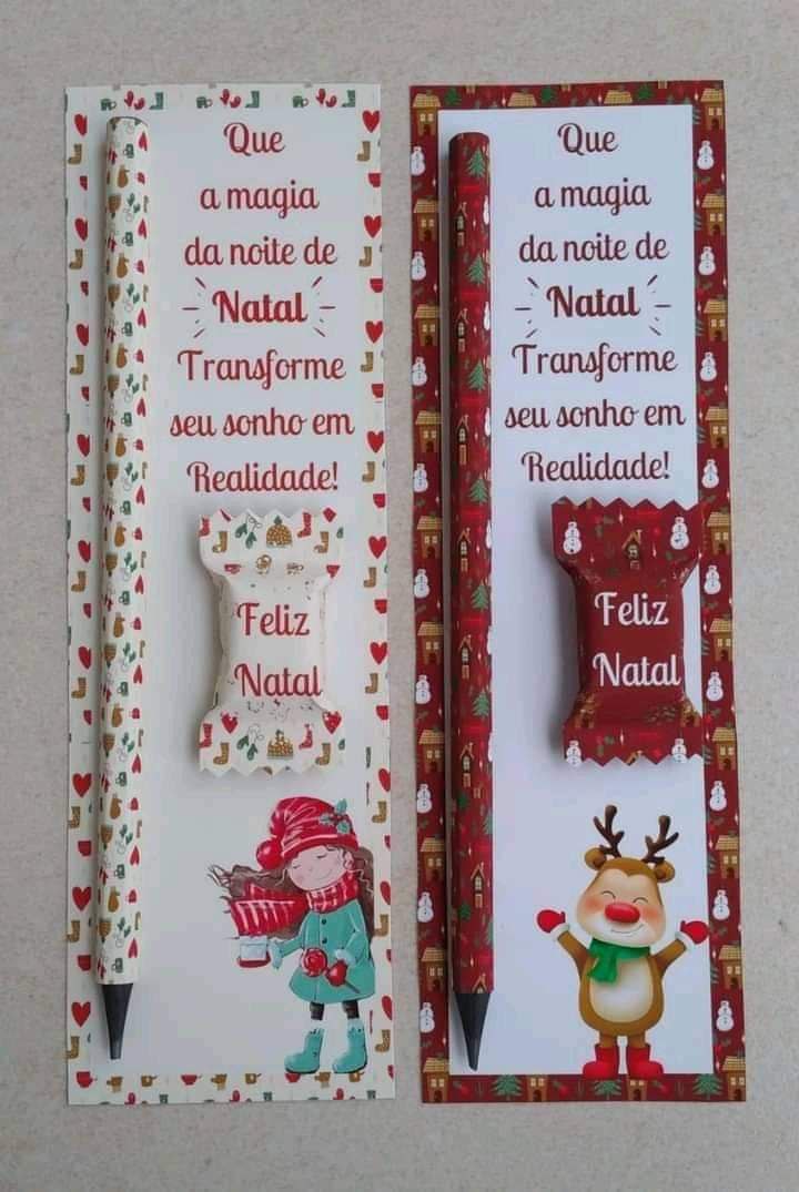 Cartão de Natal Lápis + balinha