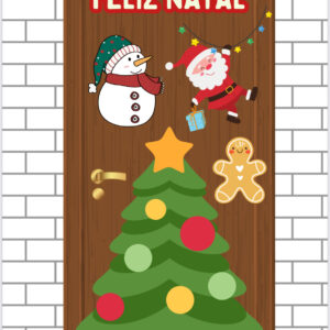Painel de Porta Natal Boneco de Neve